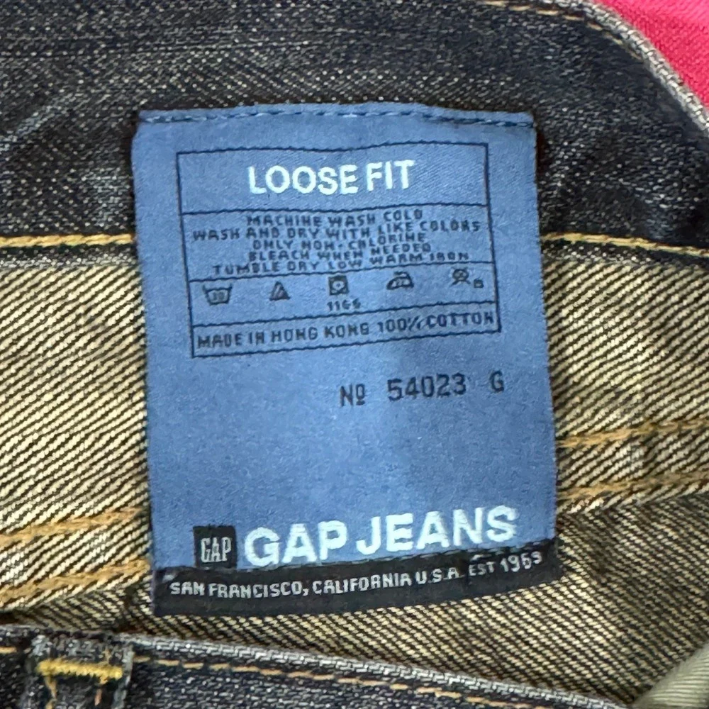 Vtg Mens GAP 1969 Loose Fit‎ Jeans Blue Denim Size 24x29 Straight Relaxed Y2K
